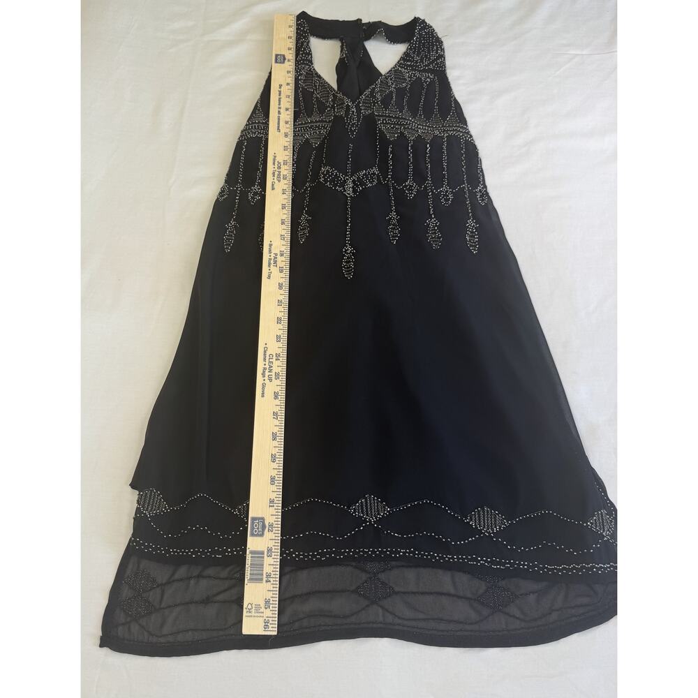 Verty Women’s Medium Black Beaded Embellished Sleeveless Shift Dress - Picture 4 of 7